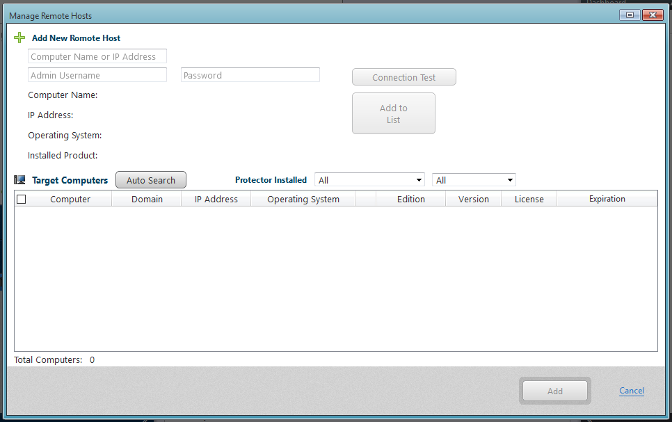 Specify Host Details
